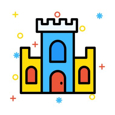 kale bastion kule vektör çizim 