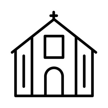 Kilise, bina simgesi. Vektör çizim 