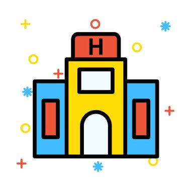 vektör çizim bina hastane Kliniği 