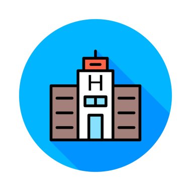 Otel, kutsal kişilerin resmi, vektör çizim Binası 