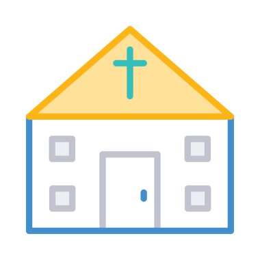 Kilise, bina simgesi. Vektör çizim 