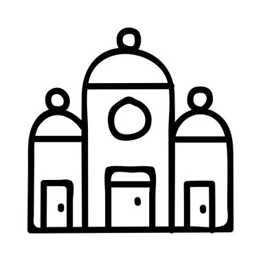 Cami bina dini vektör çizim