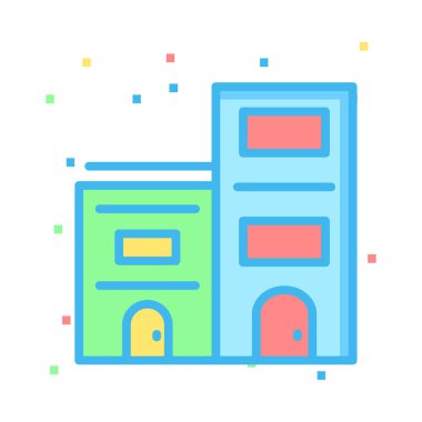 oluşturma vektör çizim apartman hostel