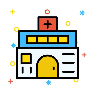 Klinik Hastane vektör çizim oluşturma 