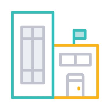 Otel, kutsal kişilerin resmi, vektör çizim Binası 