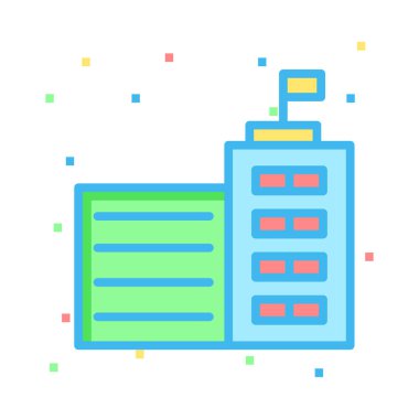 Office plaza vektör çizim oluşturma 