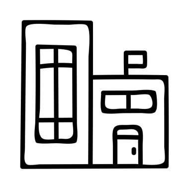 Otel, kutsal kişilerin resmi, vektör çizim Binası 