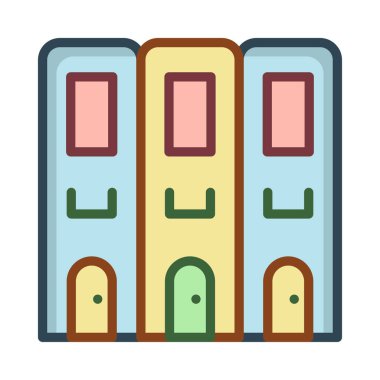 Otel, kutsal kişilerin resmi, vektör çizim Binası 