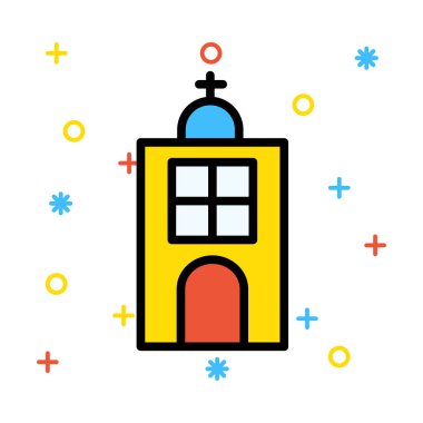 Kilise, bina simgesi. Vektör çizim 