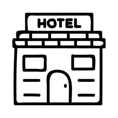 Otel, kutsal kişilerin resmi, vektör çizim Binası 