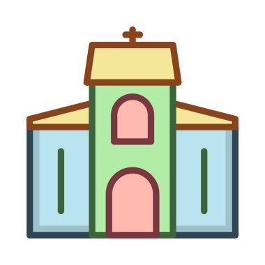 Kilise, bina simgesi. Vektör çizim 