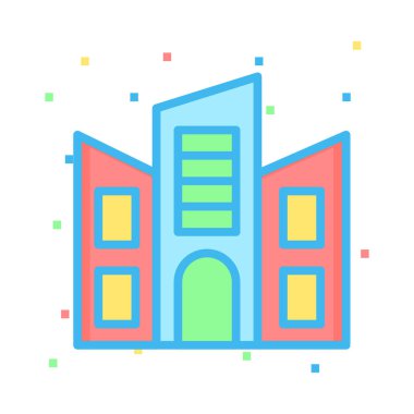 Office plaza vektör çizim oluşturma