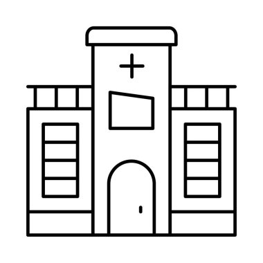 Otel, kutsal kişilerin resmi, vektör çizim Binası 