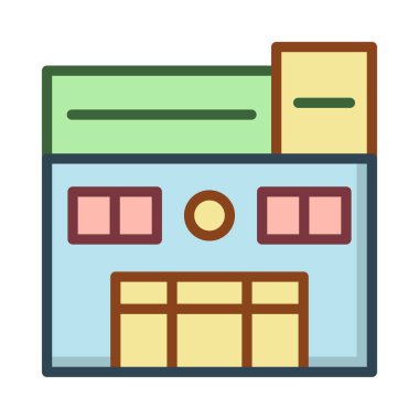 Otel, kutsal kişilerin resmi, vektör çizim Binası 