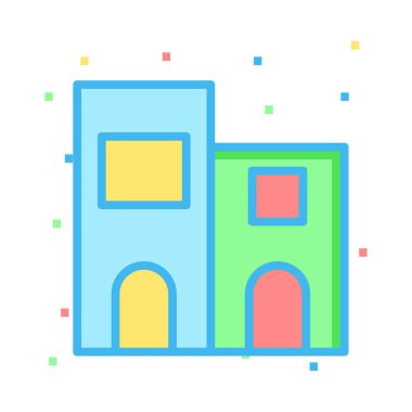 Bina cephe ev vektör çizim 