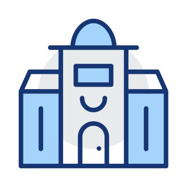 Otel, kutsal kişilerin resmi, vektör çizim Binası 