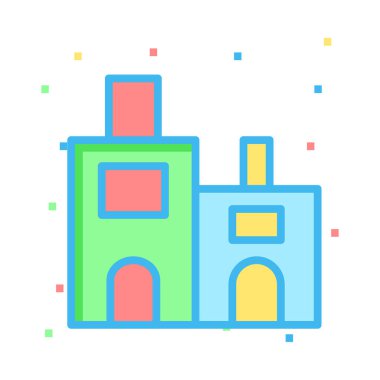 ev cephe motel vektör çizim