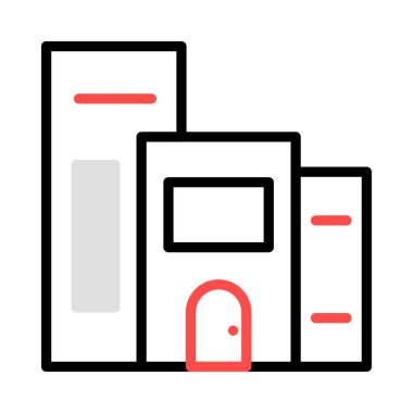 Bina, ofis, daire. Vektör çizim 