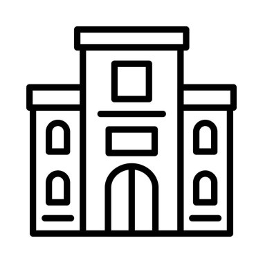 Otel, kutsal kişilerin resmi, vektör çizim Binası 