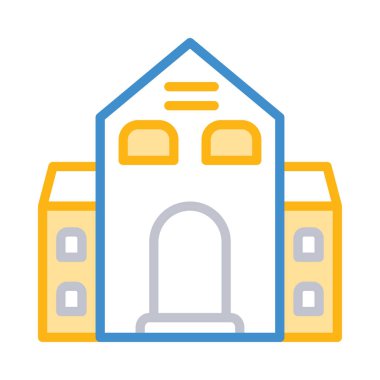 Ev, kutsal kişilerin resmi, vektör çizim inşa   