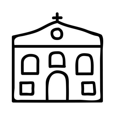 Kilise, bina simgesi. Vektör çizim 