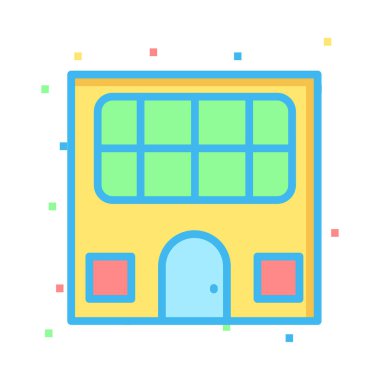 Ev, kutsal kişilerin resmi, vektör çizim inşa   