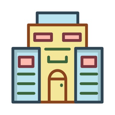 Otel, kutsal kişilerin resmi, vektör çizim Binası 