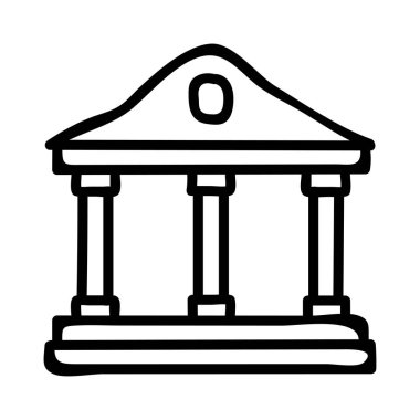 Banka, mahkeme kutsal kişilerin resmi, vektör çizim   