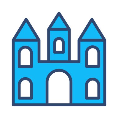 Ev, kutsal kişilerin resmi, vektör çizim inşa   