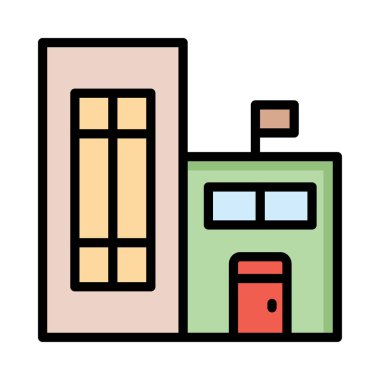 Otel, kutsal kişilerin resmi, vektör çizim Binası 