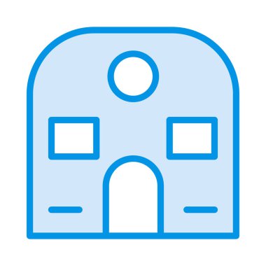 Ev, kutsal kişilerin resmi, vektör çizim inşa   