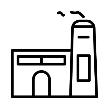 Endüstriyel Tesis kutsal kişilerin resmi, vektör çizim     