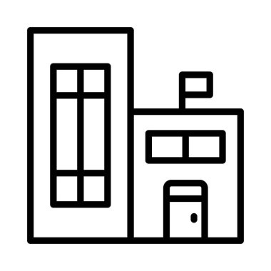 Otel, kutsal kişilerin resmi, vektör çizim Binası 