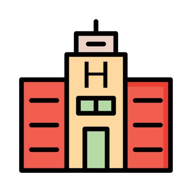 Otel, kutsal kişilerin resmi, vektör çizim Binası 