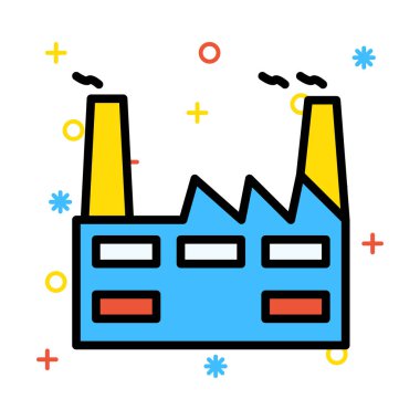 endüstriyel bina, kutsal kişilerin resmi, vektör çizim 