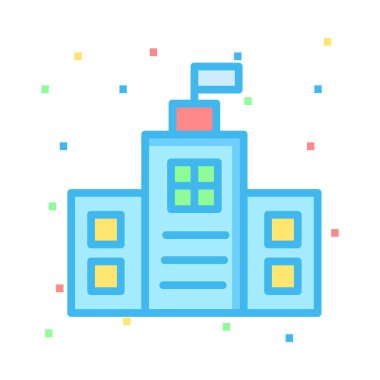 Otel, kutsal kişilerin resmi, vektör çizim Binası 