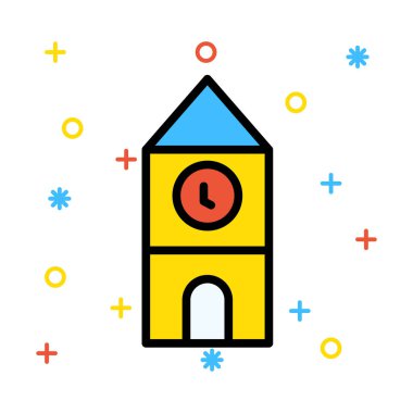 Saat Kulesi plaza vektör çizim oluşturma 