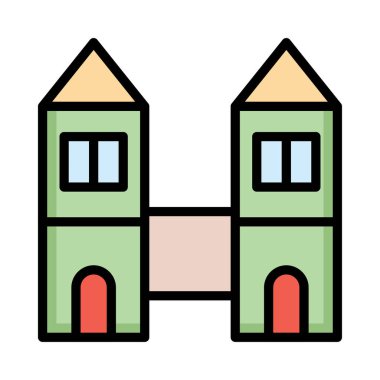 plaza Tower vektör çizim oluşturma 