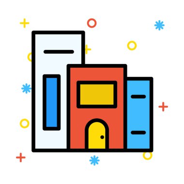 Bina, ofis, daire. Vektör çizim 