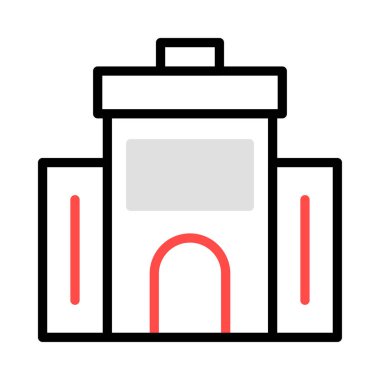 Otel, kutsal kişilerin resmi, vektör çizim Binası 