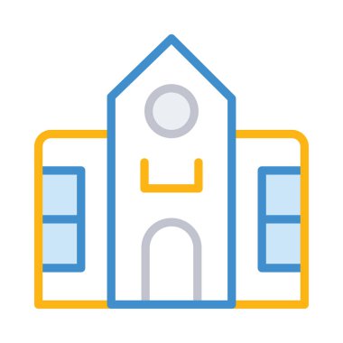 Otel, kutsal kişilerin resmi, vektör çizim Binası 