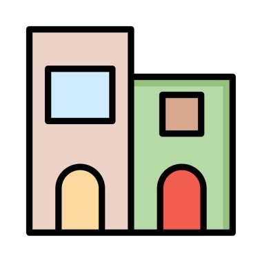Bina cephe ev vektör çizim 