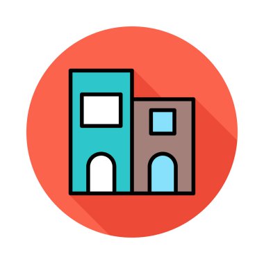 Bina cephe ev vektör çizim 