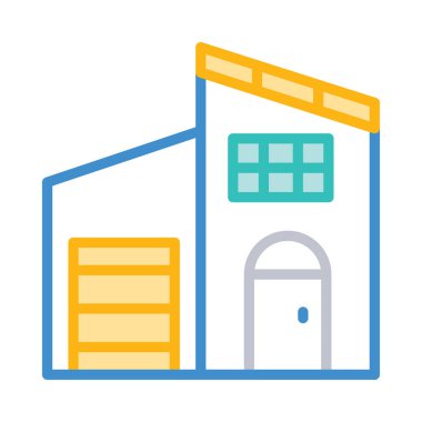 Ev, kutsal kişilerin resmi, vektör çizim inşa   