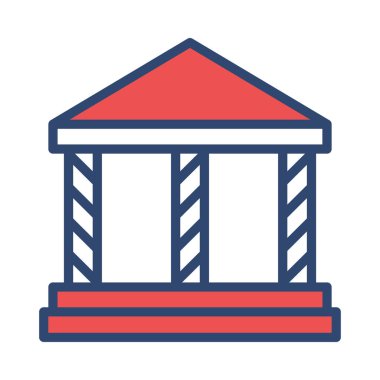 Banka, mahkeme kutsal kişilerin resmi, vektör çizim   