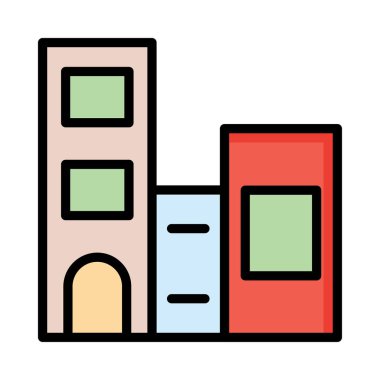 Ofis vektör çizim apartman binası 