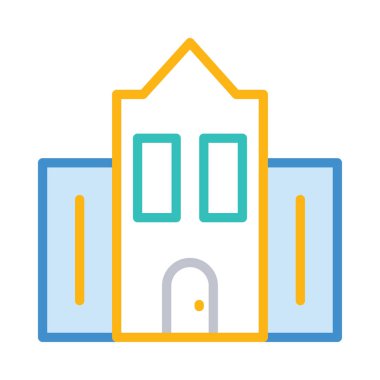 Ev, kutsal kişilerin resmi, vektör çizim inşa   