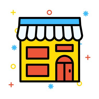 vektör çizim bina mağaza 
