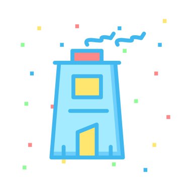 baca vektör çizim bina duman 