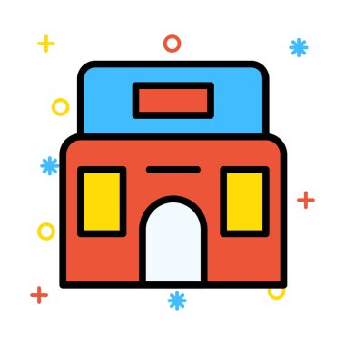 Daireli ev ev vektör çizim 